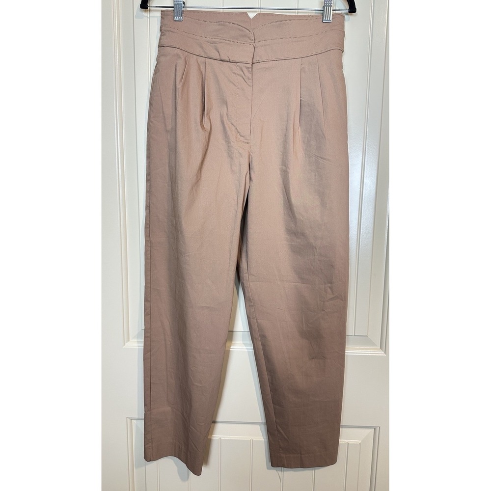 Express Pants Womens 8 brown Pleated Ankle High Rise Dress Slacks Career trouser